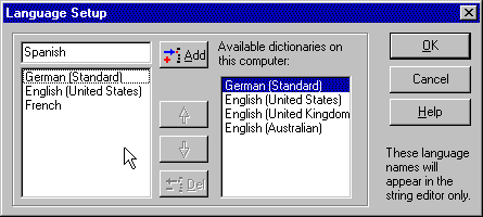 Language setup