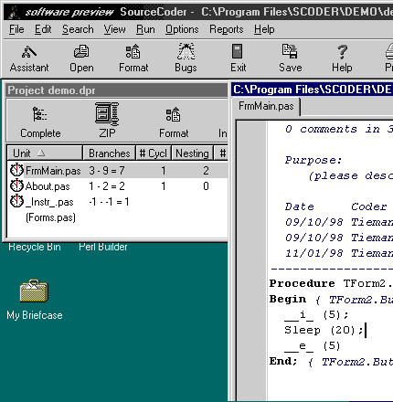 SourceCoder - Main Window